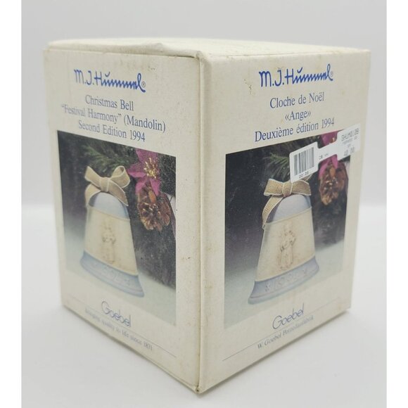 M.J. Hummel 1994 Christmas Bell Ornament Goebel Germany Porcelain Angel - Picture 10 of 10